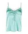 Pinko Lace-trim Spaghetti-strap Top In Blue