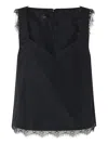 Pinko Lace-trimmed Top In Black