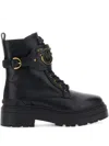 Pinko Lace-up Combat Boots In Black