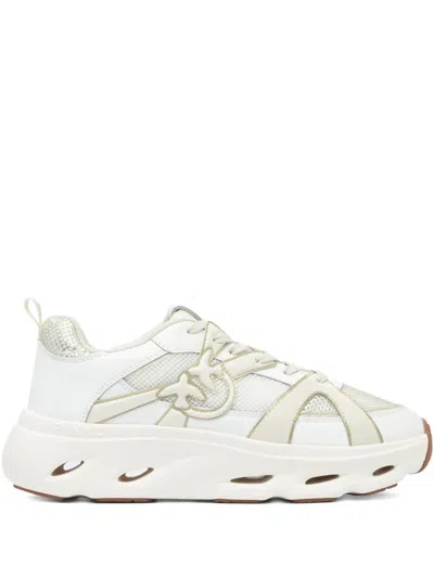 Pinko Lace-up Logo-detail Sneakers In White