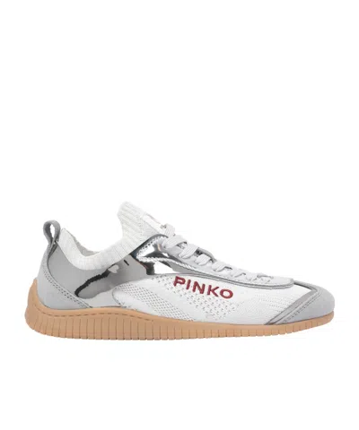 Pinko Lace-up Low-cut Casual Shoes In White