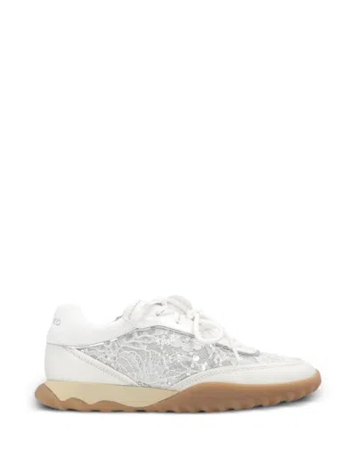 Pinko Lace-panelled Sequin-embellished Sneakers In Multi