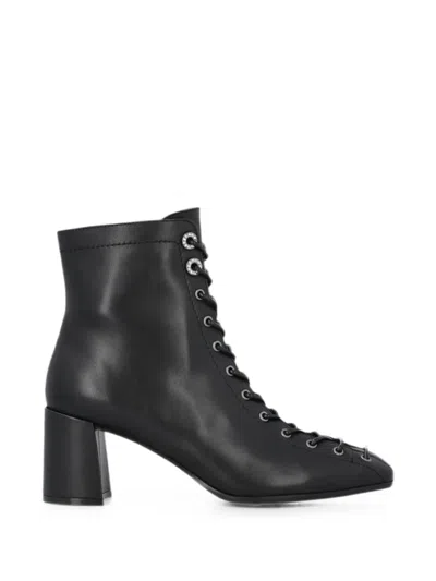 Pinko Lace-up Leather Ankle Boots In Multi