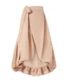 Pinko Barbagianni Pleated Maxi Wrap Skirt In Nude