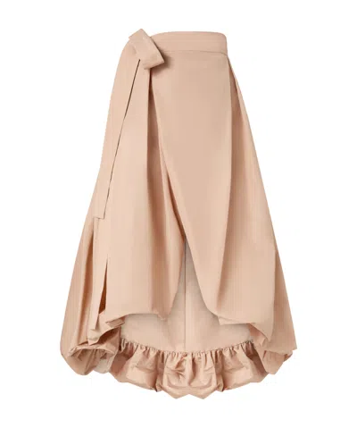 PINKO PINKO BOW-DETAILED WIDE TAFFETA SKIRT
