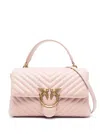 Pinko Love Quilted Top-handle Bag In Pink