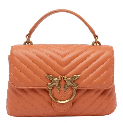 Pinko Lady Love Puffer Mini Handbag In Orange