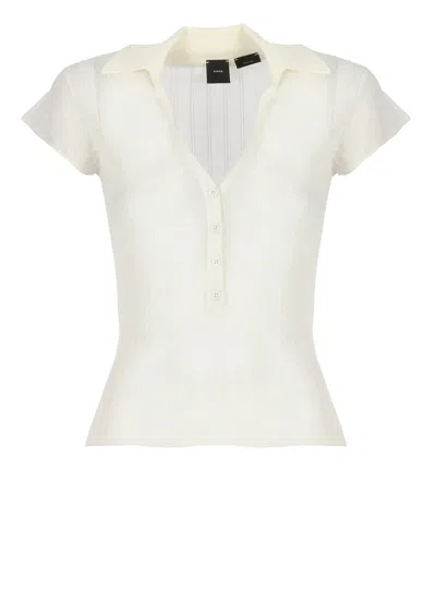 Pinko Laguna Blu Polo Shirt In White