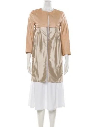 Pre-owned Pinko Lamb Leather Bomber Jacket