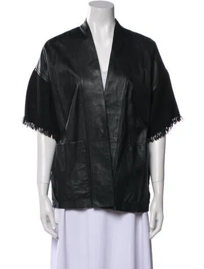 Pre-owned Pinko Lamb Leather Jacket In Black