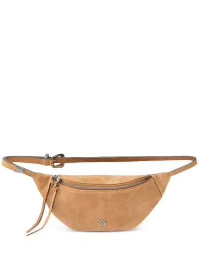 Pinko Lambskin Belt Bag In Neutral