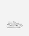 Pinko Laminated Chunky Sneakers With Logo In Silver