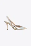 Pinko Lucy 90mm Slingback Pumps In Argent/or Clair