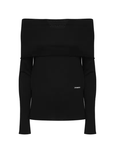 Pinko Lampedusa Wool Sweater In Black