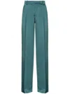 Pinko Laon Satin-finish Trousers In Green