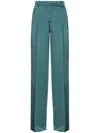 Pinko Laon Satin-finish Trousers In Green