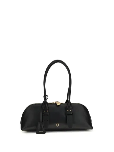 Pinko Large Bowling Baguette Shoulder Bag In Black