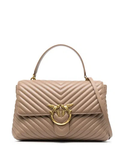 Pinko Large Lady Love Puff Tote Bag In Gold