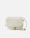 Pinko Large Saddle Cross Body Bag In Blanc+blanc-or Antique