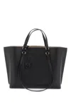 Pinko Large Leather Shopper Bag In Nero Antique Gold (black)