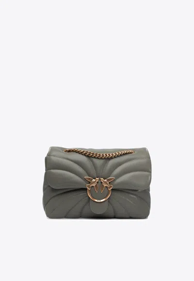 Pinko Large Love Bag Puff Quilt Crossbody Bag In Green