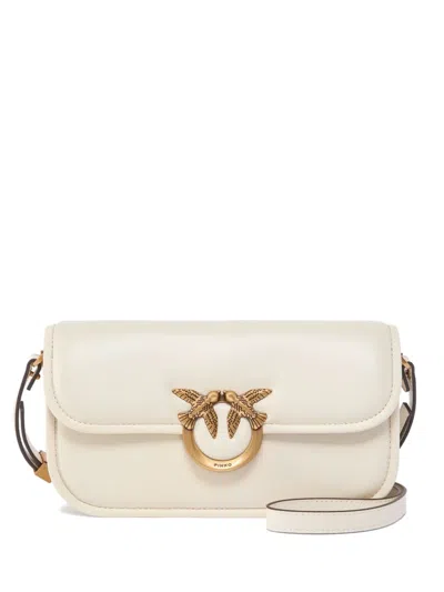 Pinko Large Love Birds Cross Body Bag In Neutral