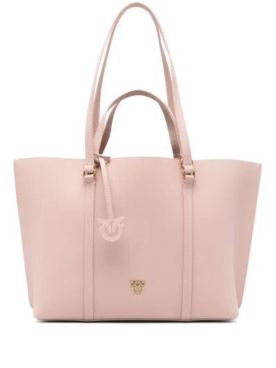 Pinko Grosse Love-birds Tote Bag In Rosa