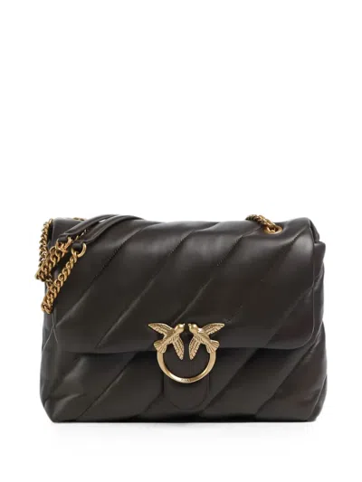 Pinko Large Love Puff Quilted Shoulder Bag In Brown