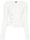 Pinko White 'lassen' T-shirt Cut-out In Beige