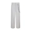 Pinko White Pants With Logo Patch On The Back And Chain Detail With Rhinestones