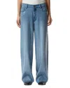 Pinko Lauryn Loose Clear Sequin Jeans In Mid Wash In Blue
