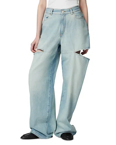 Pinko Lauryn Loose Cutout Jeans In Light Wash In Blue