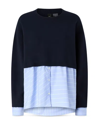 Pinko Lava Mixed Media Sweater In Black