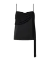 Pinko Satin Vest Top With Light Draping In Multi
