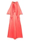 Pinko Red Dress With Round Neckline And Ruffle Details In Pink