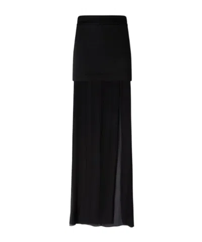 Pinko Layered Maxi Skirt In Black