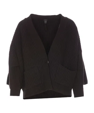 PINKO LAYERED RIBBED-KNIT CARDIGAN