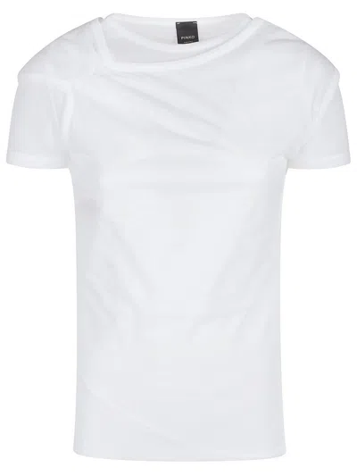Pinko Layered Ruched T-shirt In White