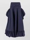 Pinko Layered Ruffled High-waisted Skirt In Blue