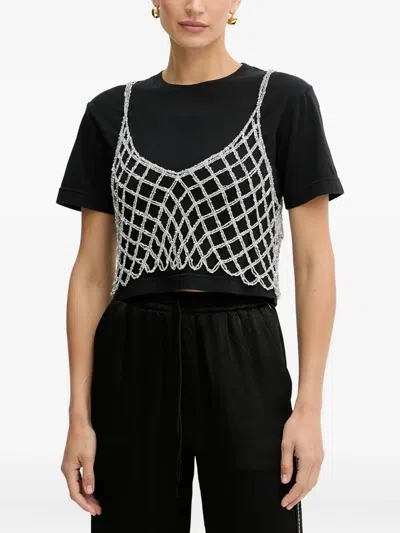 Pinko Layered T-shirt In Black