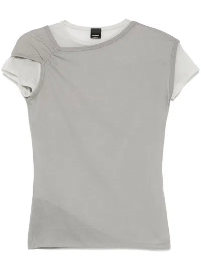 Pinko Layered T-shirt In Gray