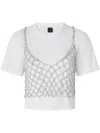Pinko T-shirt Avec Top À Mini-paillettes In Weiss