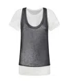 Pinko T-shirt Avec Débardeur Assorti In White