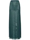 Pinko Le Havre Crystal-embellished Maxi Skirt In Green