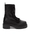 Pinko Leather 60mm Combat Boots In Black