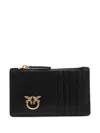 Pinko Airone Holder With External Card Slots In Nero E Oro