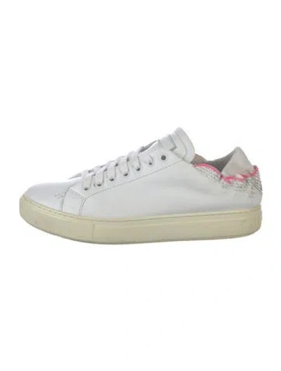 Pre-owned Pinko Leather Animal Print Sneakers In White