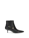 Pinko Booties With Love Birds Logo On The Strap In Black