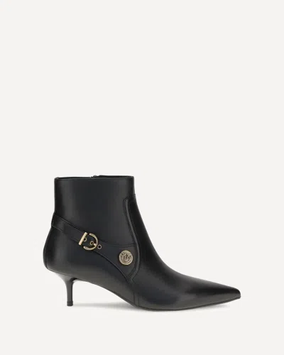 Pinko Leather Ankle Boots In Black
