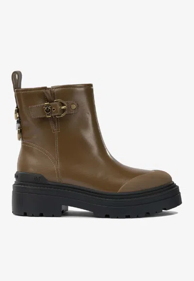 PINKO LEATHER ANKLE BOOTS